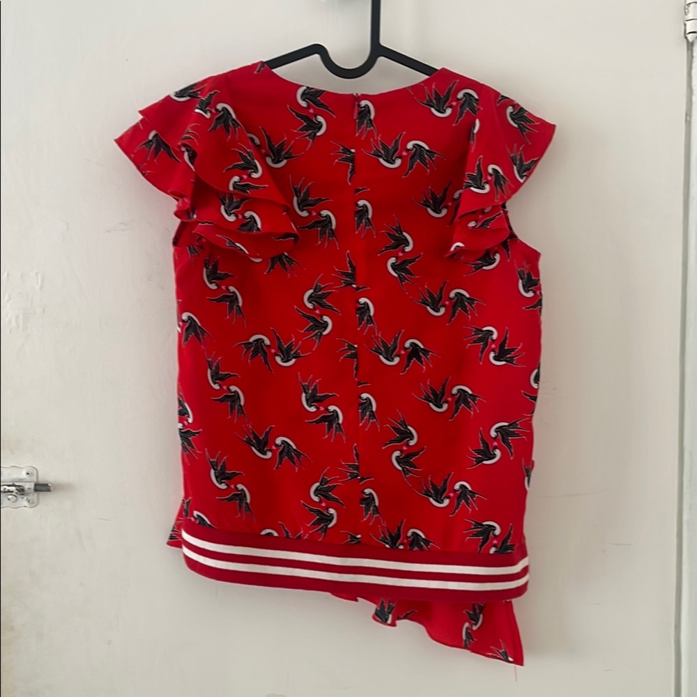 Red Ruffled Women's Top - Picture 3 of 3